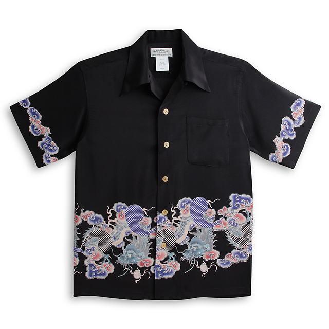 MAKANA LEI（マカナレイ） アロハシャツ 龍柄 Dragon border メンズ