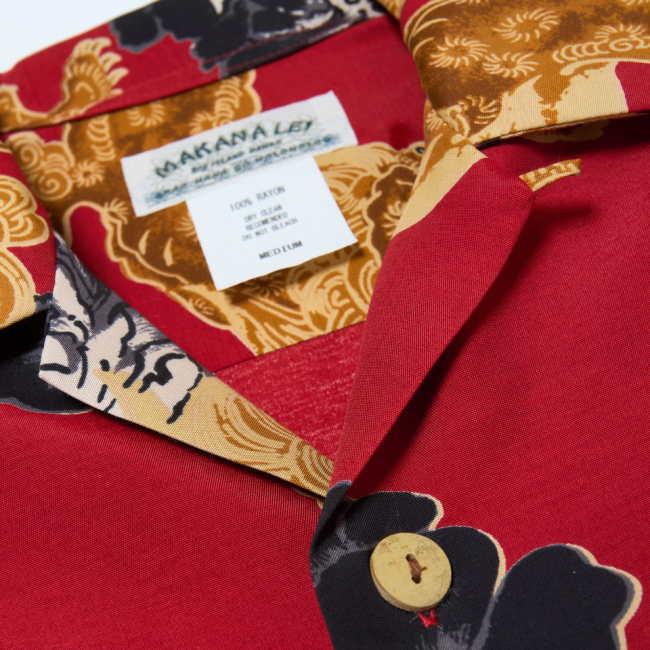 MAKANA LEI（マカナレイ） 獅子牡丹 ( SHI SHI ) 半袖 アロハシャツ