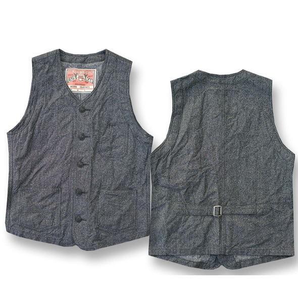 Cushman ブラックシャンブレー ワークベスト CUSHMAN（クッシュマン） 【CUSHMAN】ブラックシャンブレー ワーク