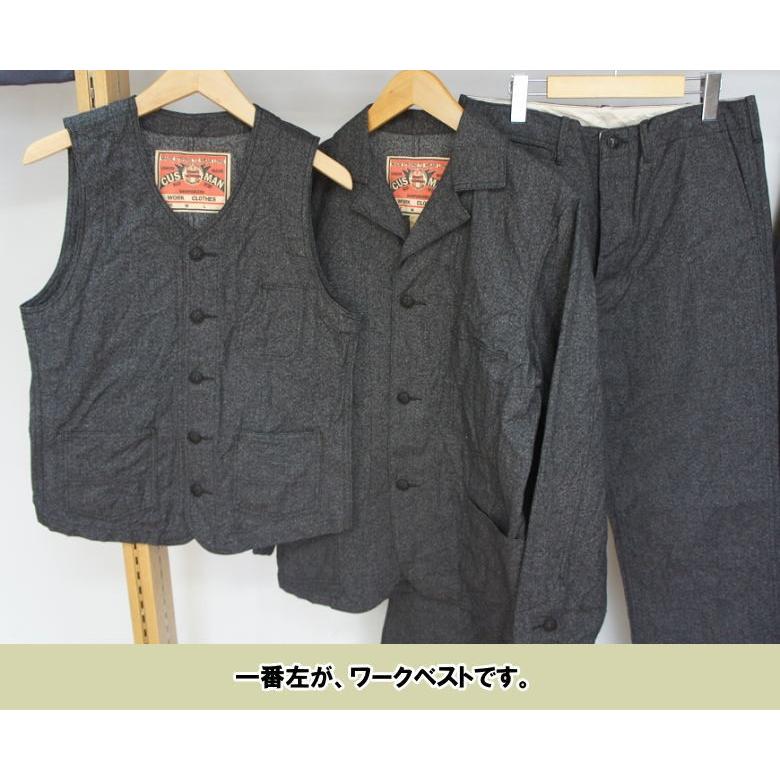 Cushman ブラックシャンブレー ワークベスト CUSHMAN（クッシュマン） 【CUSHMAN】ブラックシャンブレー ワーク