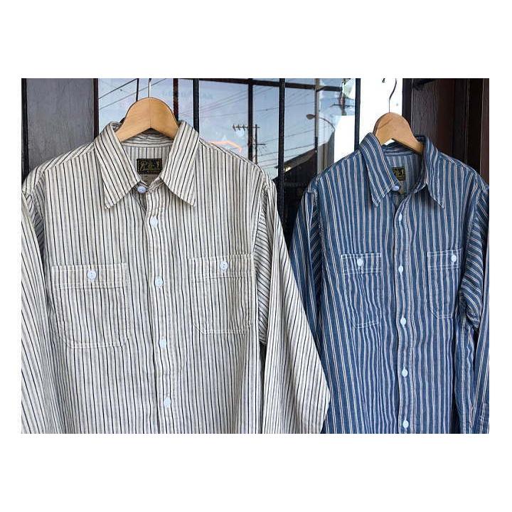 CUSHMAN（クッシュマン） インディゴストライプワークシャツ コットン