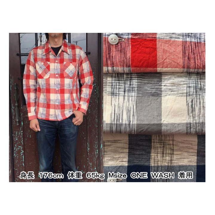 CUSHMAN（クッシュマン） かすりチェックオープンカラーシャツ