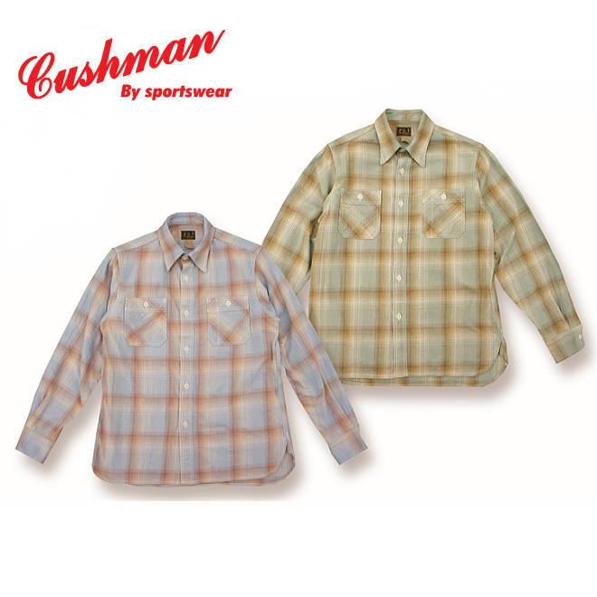 クッシュマン　ワークシャツ　２５６１１ XL CUSHMAN（クッシュマン） スラブチェックワークシャツ 長袖シャツ