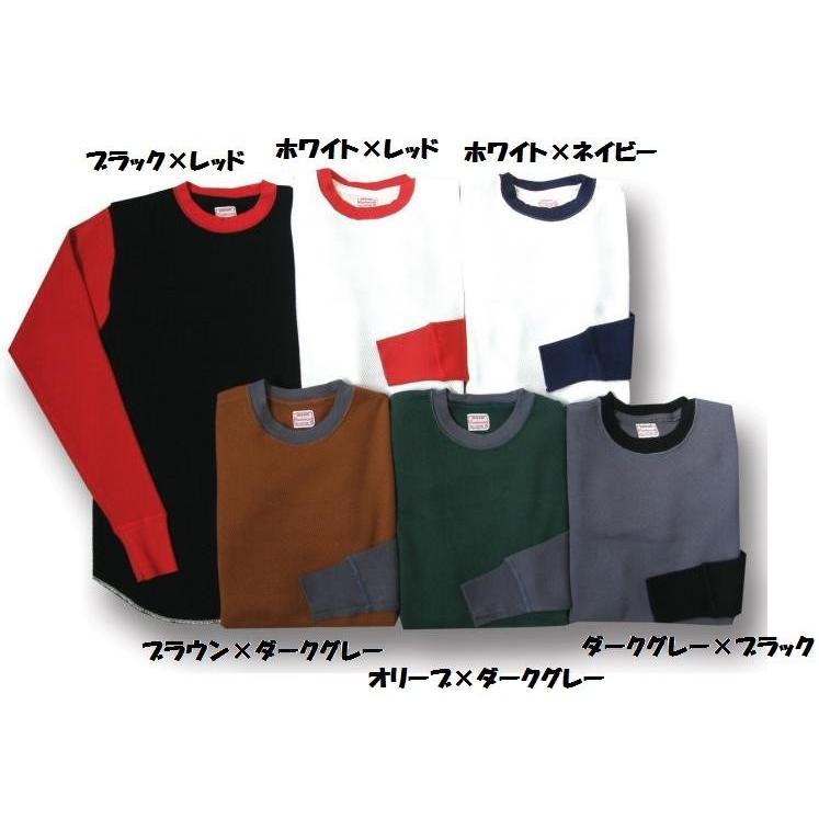 CUSHMAN（クッシュマン） ワッフルツートン ロンT クルーネック 長袖T 