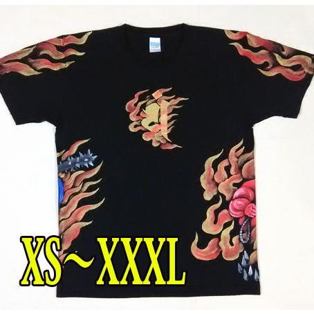 羽水 手描きTシャツ 閻魔大王Tシャツ 半袖 長袖 メンズ レディース 和