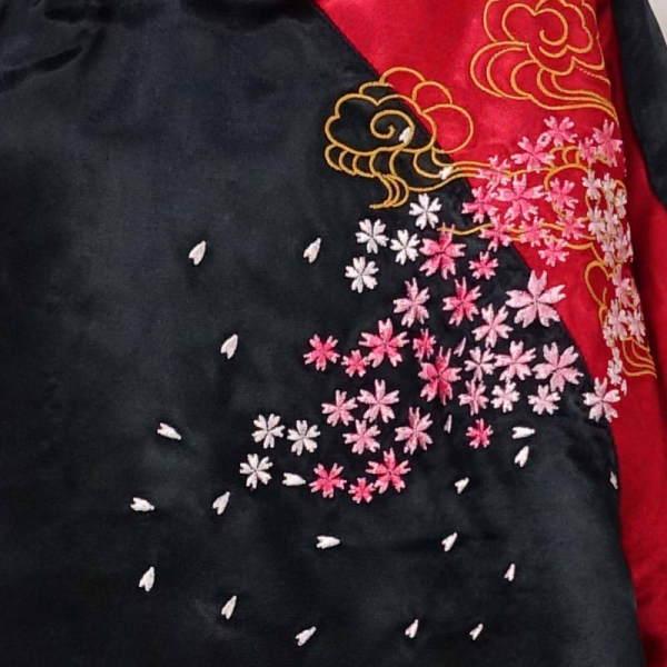 さとり 桜と鬼鯉 刺繍スカジャン SATORI 和柄 メンズ レディース リバーシブルスカジャン GKJ-003｜agogo55｜04