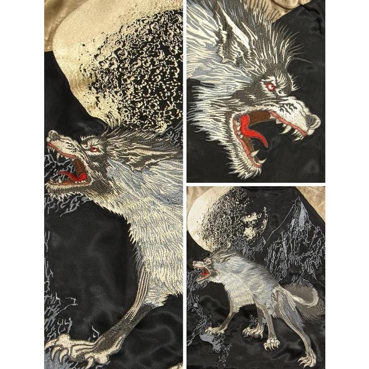 【お買い得‼】satori サトリ ムーンウルフ 狼刺繍 スカジャン 月 SATORI 【SATORI】月に狼柄 スカジャン 【さとり】メンズ