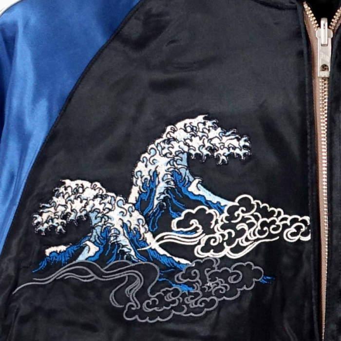 華旅楽団　リバーシブルМ 緋月と虎 刺繍スカジャン リバーシブル 花旅楽団 SCRIPT メンズ
