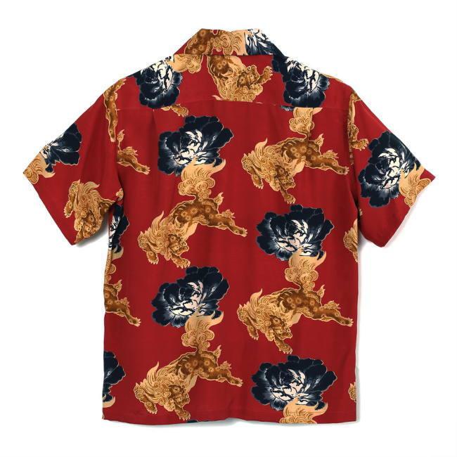 MAKANA LEI（マカナレイ） HULA KEIKI 獅子牡丹 SHI SHI アロハシャツ
