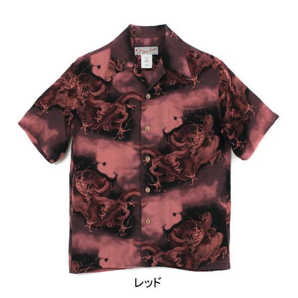 ＊マカナレイレーヨン 和柄 雲龍 総柄 アロハシャツ 開襟 シャツ M MAKANA LEI（マカナレイ） HULA KEIKI 龍 DRAGON アロハシャツ