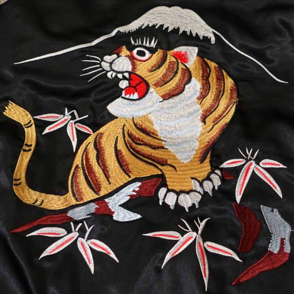 Japanesque 虎刺繍サテン/別珍リバーシブルスカジャン  ジャパネスク メンズ レディース 和柄 JSKJ-007｜agogo55｜06