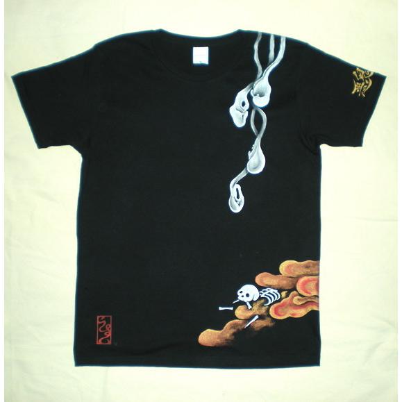 羽水 手描きTシャツ 赤鬼 半袖 長袖 メンズ レディース 和柄 綿100