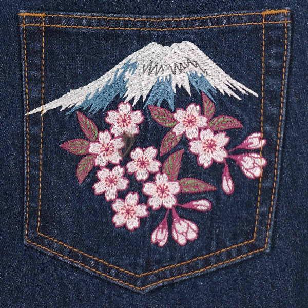 あらい和風刺繍デニムパンツ サイズ40 花旅楽団 富士舞妓刺繍デニム ジーンズ SCRIPT メンズ レディース