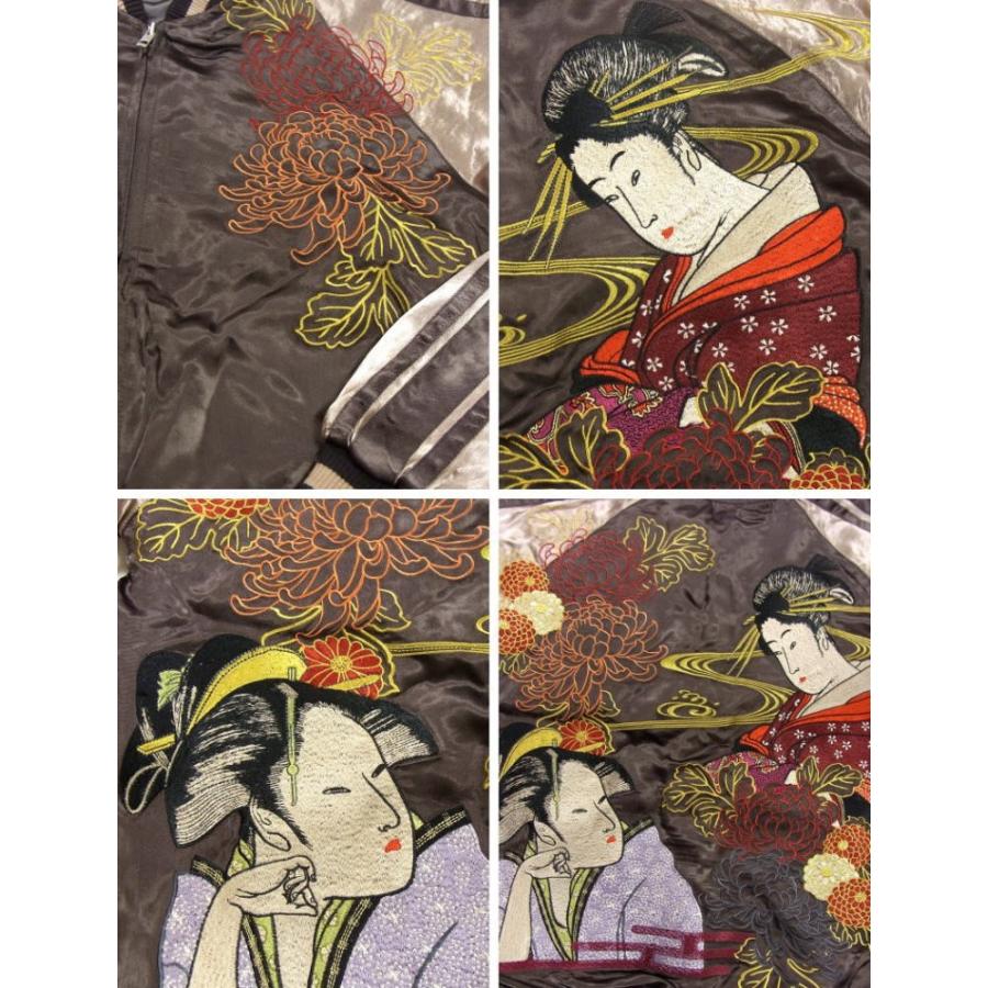 花旅楽団】芸者刺繍スカジャン【SCRIPT】メンズ レディース