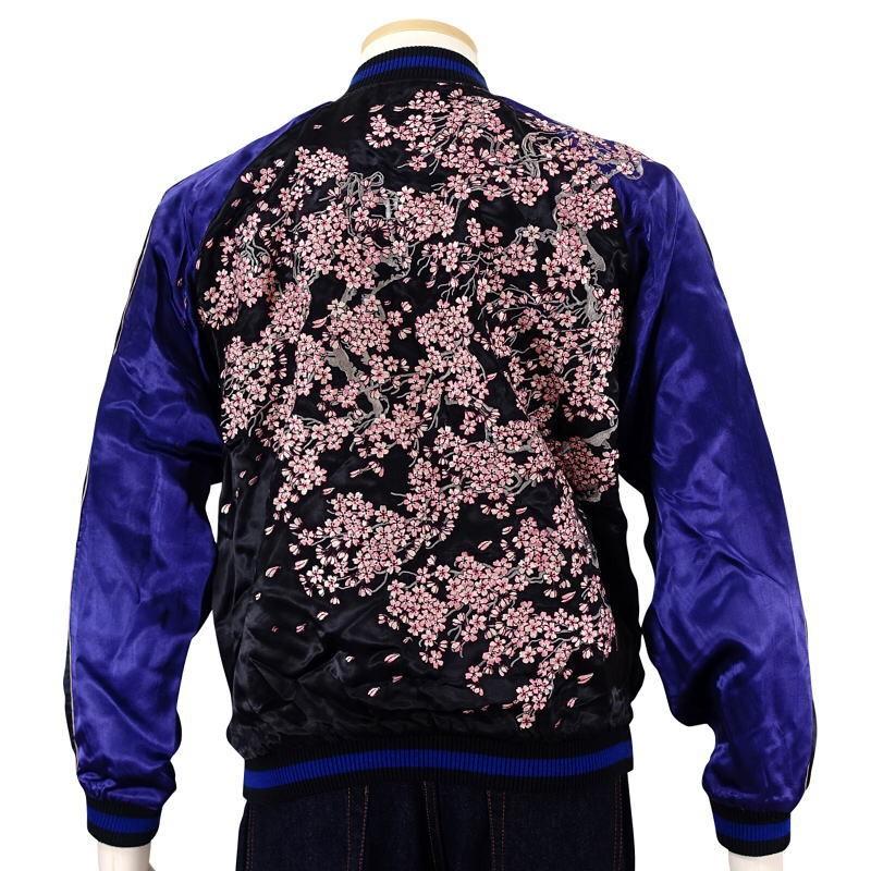 花旅楽団スクリプト ガシャドクロ桜刺繍リバーシブルスカジャン sizeS 桜刺繍リバーシブルスカジャン 花旅楽団 SCRIPT メンズ