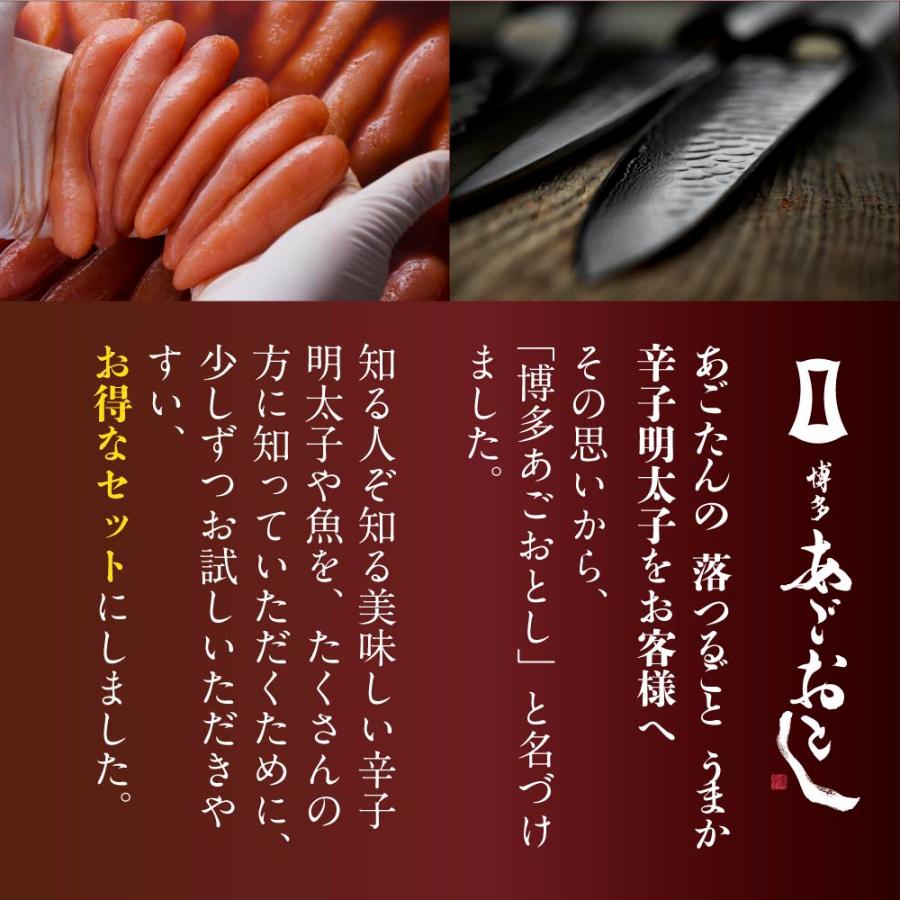 明太子 博多あごおとし お試しセット 博多まるきた水産 めんたいこ からし明太子 博多明太子 銀鱈 銀だら ピリシャケ 初回限定 送料無料 | 博多あごおとし | 05