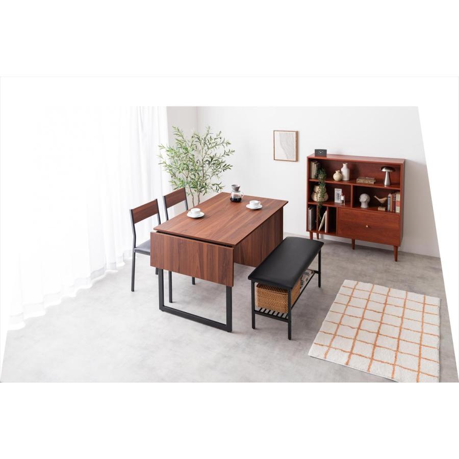 4点セット Super 収納付伸長式ダイニングテーブル+チェア2脚+