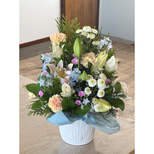 お花おまかせお供えアレンジL お盆 初盆 お供えアレンジ お悔やみ 御供