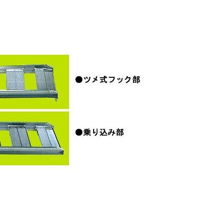 アルミブリッジ 1.5t 1.5m 2本セット 昭和ブリッジ SB-150-40-1.5 ツメ式 ラダーレール アルミステップ アルミラダー 1.5m(1500mm) 40cm(400mm) 1.5トンの画像