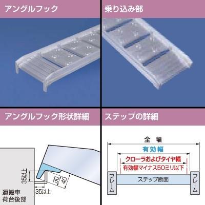 アルミブリッジ 0.8t 2.4m 2本セット 日軽金アクト 08-CA8-30 ツメ式