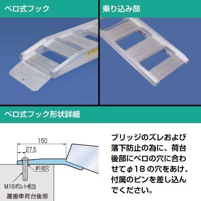 日軽 アルミブリッジ 12-C9-30W 2本 長さ2.7m耐荷重600kg×2