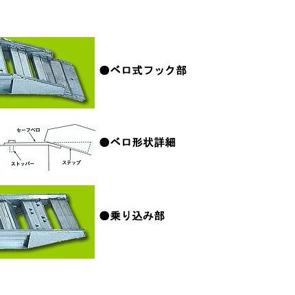 (法人様専用・代引不可・返品不可) アルミブリッジ 1.5t アルミブリッジ 昭和 2本 ベロ式 SBAG-270-40-1.5 乗用農機・小型建機用(270cm 40cm)|agriz-ys|02