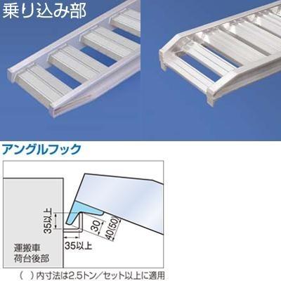 日軽アルミブリッジ 2本1組 ツメ式 積載重量不明 送料無料】【法人限定】日軽金アクト アルミブリッジ 2本1セット PX