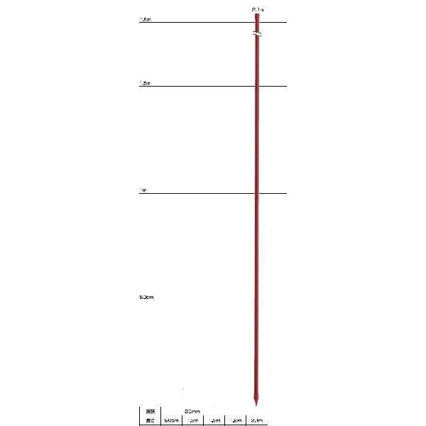 電気柵 支柱 ポール 末松電子 ゲッターパイル φ20mm X 2.1m （20本入） 210cm 樹脂被膜鋼管支柱 電柵支柱