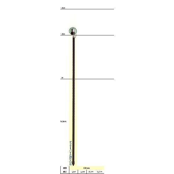 電気柵　支柱　ポール　ゲッターパイル　X　末松電子　樹脂被膜鋼管支柱　（20本入）　150cm　1.5m　φ26mm　電柵支柱