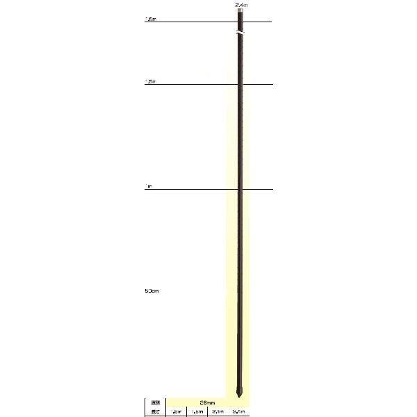 【送料無料（一部地域を除く）】 電気柵 支柱 ポール 末松電子 ゲッターパイル φ26mm X 2.4m （20本入） 樹脂被膜鋼管支柱 電柵支柱 電柵 電気柵