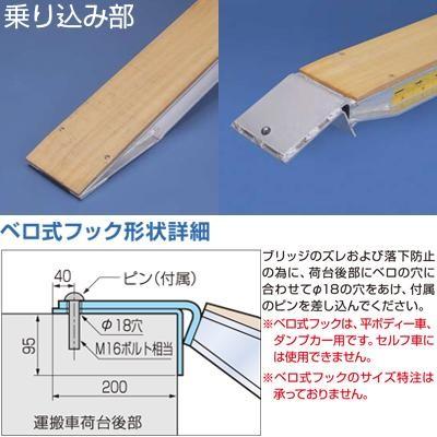 アルミブリッジ 1.5t 2.3m 2本セット 日軽金アクト FP015-21 アルミブリッジ 1.5t 2.3m 2本セット 日軽金アクト FP015-21