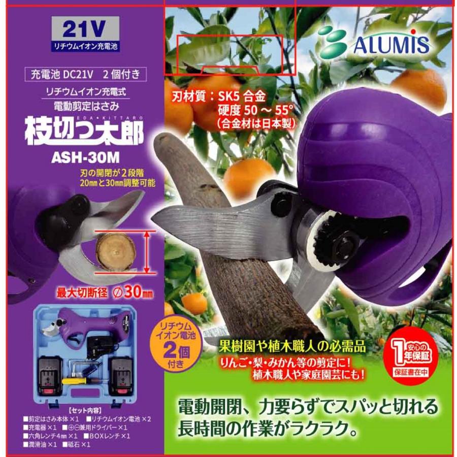 充電式剪定鋏 アルミス 枝切っ太郎 ASH-30M 電動はさみ 電動 充電式剪定鋏 アルミス 枝切っ太郎 ASH-30M 電動はさみ 電動