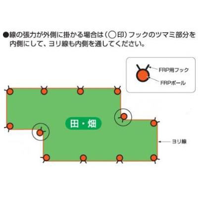 電気柵 フック アポロ 14mm専用フック （50個入） AP-14-フック FRPポール用 フック碍子 がいし ガイシ 電柵｜agriz｜03