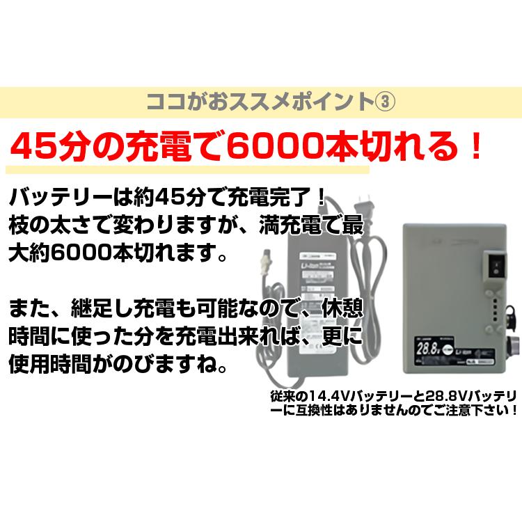 太丸ハンディ35 電動剪定はさみ パワータイプ 予備バッテリー付 (電動剪定はさみ 充電式剪定はさみ)(果樹 剪定 造園 プロ用)_5