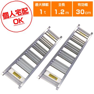 個人宅配OK)アルミブリッジ 1.0t 1.2m 2本セット シンセイ 120-30-1.0  