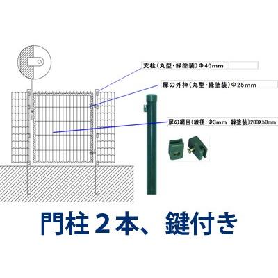 個人宅OK シンセイ アニマルフェンス 高さ1.2m用 扉 1 X 1.2m 鍵・支柱付 ゲート ドア アニマルガードフェンス 防獣柵 ドッグラン 太陽光発電 メガソーラー｜agriz｜03