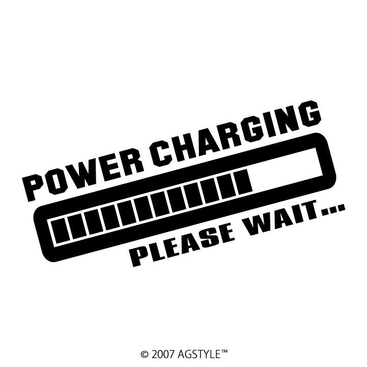 POWER CHARGING PLEASE WAIT カッティングステッカー JDM USDM HDM STANCE オリジナル デザイン 車 スタンス パワー | 