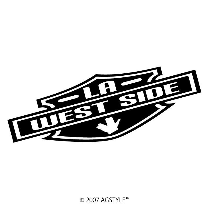 LA WEST SIDE ハンドサイン カッティングステッカー 車 JDM USDM HDM STANCE US オリジナル デザイン LA HIPHOP ウエストサイド 西海岸 | 