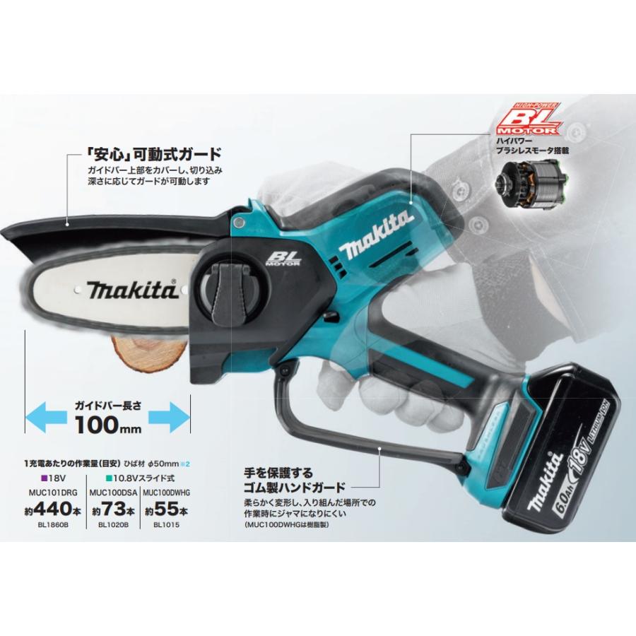マキタ（makita） 充電式 ハンディソー MUC101DRG 10cmバー 18V