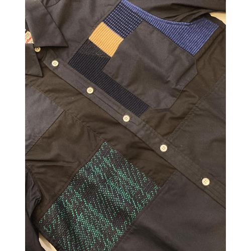 Coohem（コーヘン） 20-202-016 KNIT PATCHWORK SHIRT / ニットパッチ 
