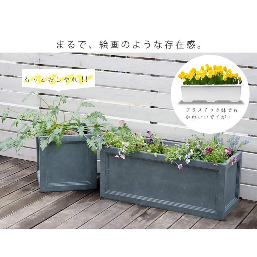 プランター 角型 36cm 鉢カバー ミニ ガーデニング 庭 ベランダ コンパクト 底穴あり 石調 グレー 1142 Aheartヤフー店 通販 Yahoo ショッピング