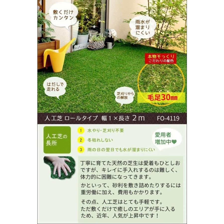 人工芝 ロール リアル 芝丈 30ｍｍ 人工芝ロール 水抜き穴付き Si 493 幅1 長さ2m 1142 Aheartヤフー店 通販 Yahoo ショッピング