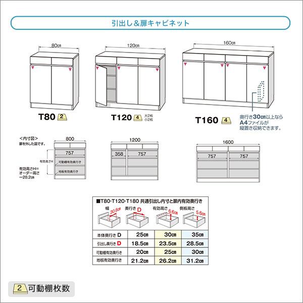 キャビネット　扉シリーズ　セミオーダー　ぴったりくん　下　収納　幅120cm×奥行30cm　カウンター