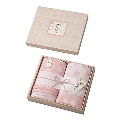 内祝い お返し 成人内祝いimabari towel japan 今治タオル さくら染め 木箱入り バスタオルセット