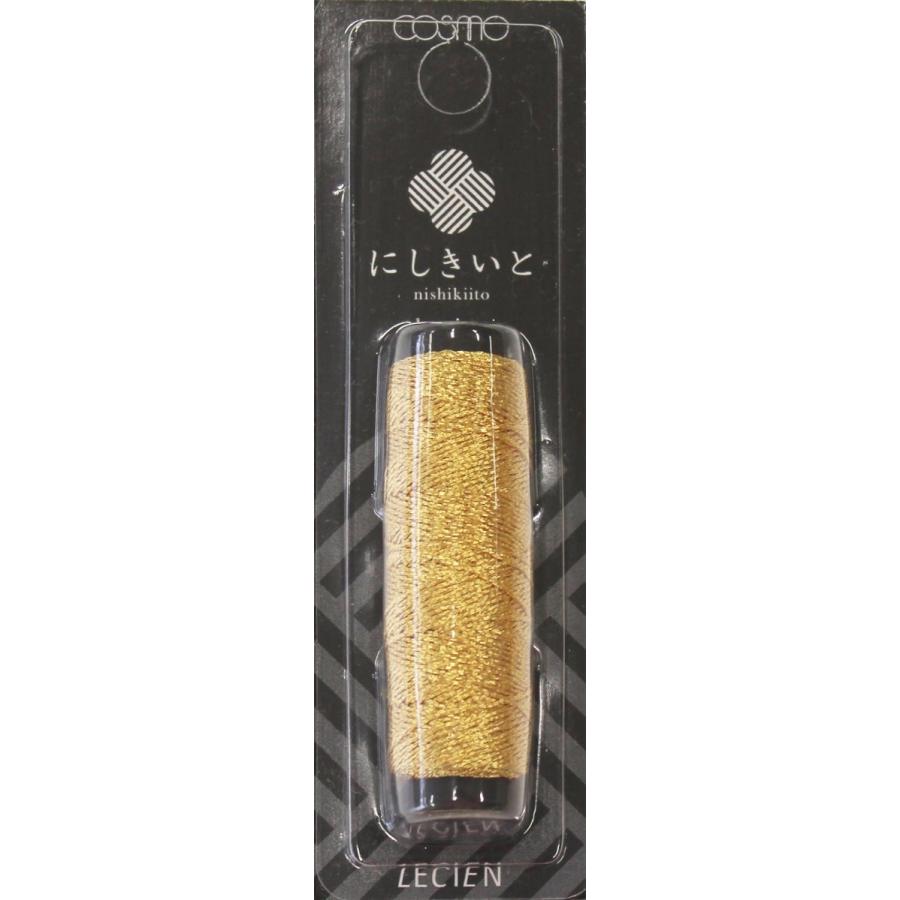 cosmo にしきいと ラメ 刺しゅう糸 20m巻 col.18 黄金色 No.77