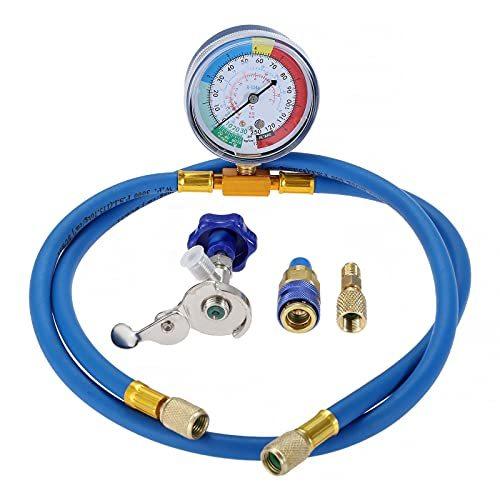 Hz Monstar R12 R134a 以上節約 カーエアコン ガスチャージキット 汎用缶切りタップバルブ メーター付き1 3mチャージン エアコンリチャージ R134a低圧用クイックカプラー