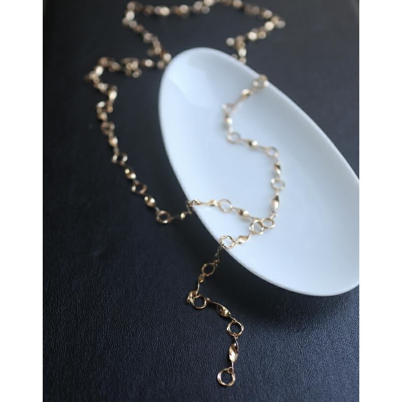 K18 マルチラインロングネックレス イエローゴールド Yライン ギフト