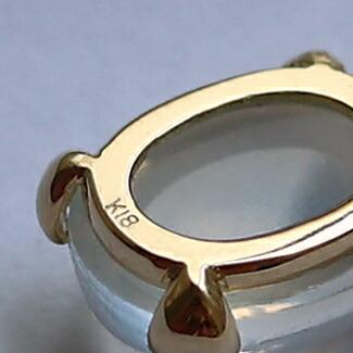 K18 ゴールド ペンダント トップ「 ブルームーンストーン 」【送料無料