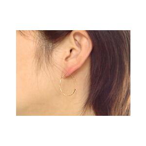 K18YG*WG カットフープピアス K18 ゴールド カット フープ ピアス「 25mm 」【送料無料】18K 18金 YG