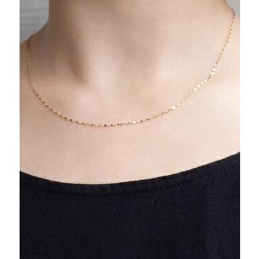 K18ゴールド ペタルチェーンネックレス　訳あり 38〜80cm】K18 ゴールド ペタルチェーン1.05ネックレス「flavo